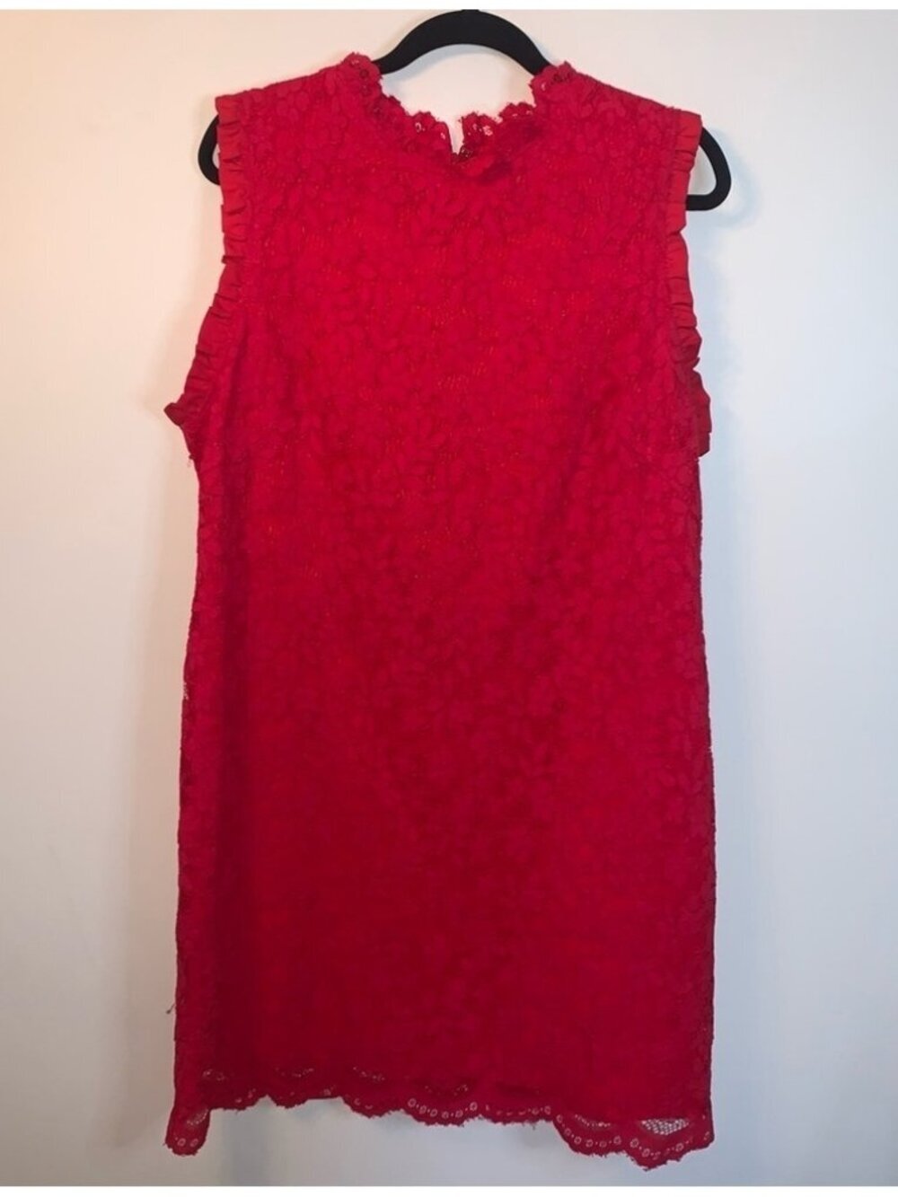 Nanette Lepore Red Lace Dress Sleeveless 16